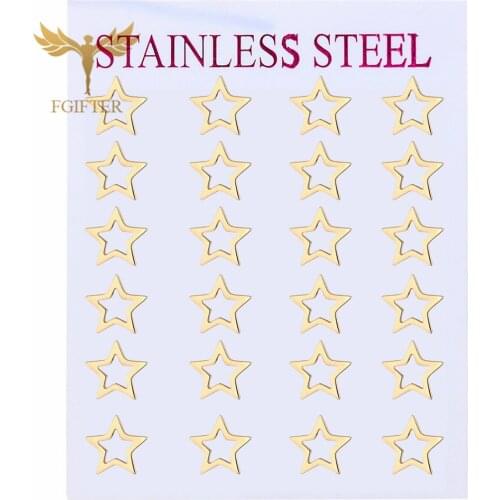 Casual Women Star Earrings Gold Stainless Steel Earring Studs Set Woman Ear Piercing Stud Earring Jewelry Wholesale