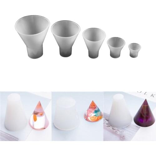 5 Size Cone Shape Silicone Molds Energy Tower Mould Epoxy Resin Mold for DIY Crafts Resin Real Flower Jewelry Making Accessories