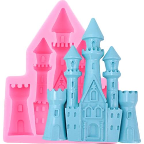 Princess Castle Silicone Molds DIY Baby Birthday Cake Decorating Tools 3D House Cake Fondant Mold Candy Chocolate Gumpaste Mould