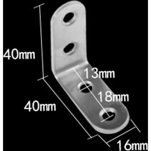Connector Angle Bracket Silver Support L Shape Stainless Steel Holder Drawer Cabinet Joint