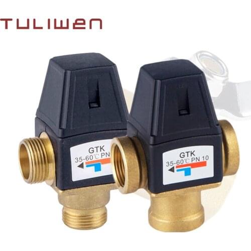 3 Way Thermostatic Mixer Valve Solar Water Heater Valve DN20/25 Female/Male Thread Thermostatic Mixing Valve Bathroom Accessory
