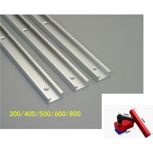 Miter Track Stop Aluminium Alloy T-tracks Slot Miter Track Jig Fixture for Router Table T-Slot 300/400/500/600/800mm DIY Tools