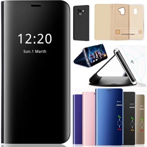 Mirror Flip Case For Samsung Galaxy Note 8 S6 S7 Edge S8 Plus J3 J5 J7 2017 Clear View Window Smart Cover For Galaxy S9 Plus C10