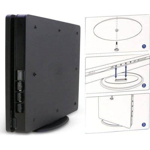 Vertical Stand Protect Bracket Metal Cradle Secure Holder Base Non Slip Feet Mount Dock Space Saving for PS4 Slim Game Console