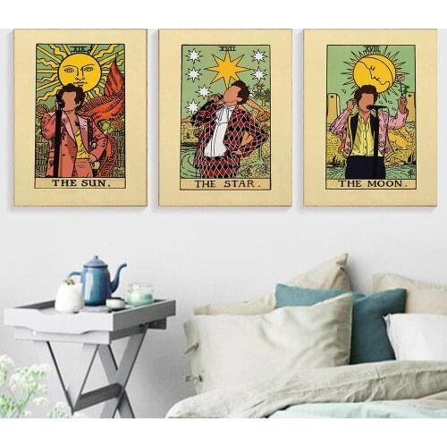 The Sun Tarot Vintage Illustration Poster Wall Art Canvas Painting Nordic Posters and Prints Wall Pictures for Living Home Decor