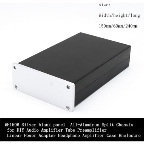 WH1506 Silver blank panel All-Aluminum Split Chassis for DIY Headphone Audio Amplifier Tube Preamplifier Case Enclosure