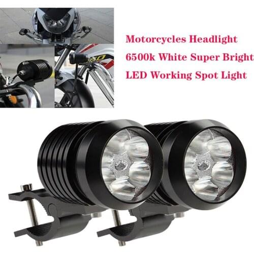 1/2x Motorcycles Headlight 6500k White Super Bright LED Working Spot Light Motorbike Fog Lamp 6000LM LED Scooters Spotlight