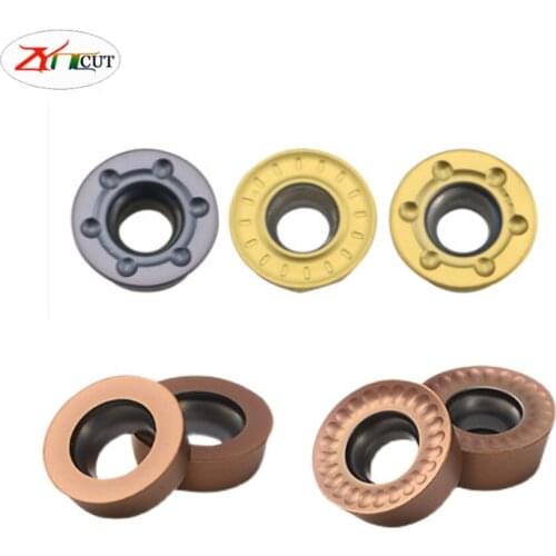 10PCS RPMT08T2MO RPMW1003MO RPMT1204MO RPMT1604MO P201F R4 R5 R6 R8 Cemented carbide round blade Planar roughing milling insert