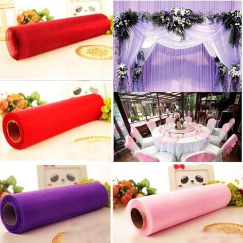 10pcs 5yards*48cm Tulle Roll Crystal Fabric Organza Tulle Roll Spool Wedding Decoration Birthday Party Baby Shower Total 50yards