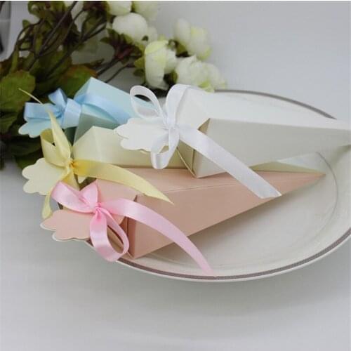 20pcs/lot Colorful Ice Cream Shape Elegant White Wedding Gift Box Cute Party Sweet Favors Paper Candy Box