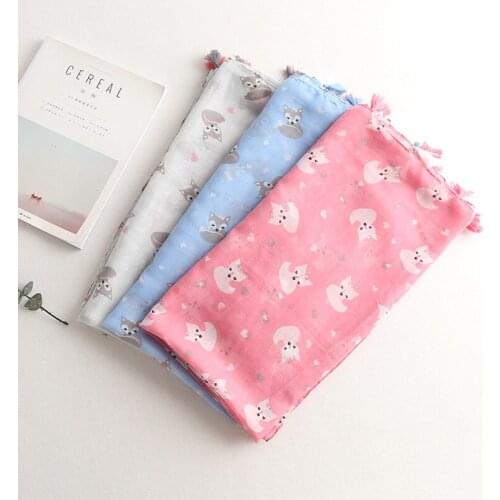 2017 Fashion Fox Pattern Long Tassel Scarf Animal Scarves Shawls Wraps Hijab 3 Color 10PCS/lot Free Shipping