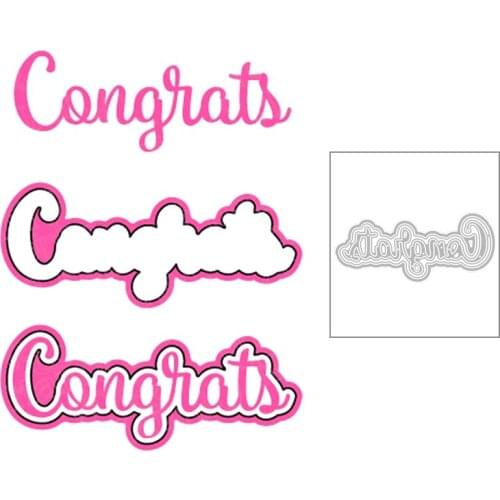 2020 New English Words Congrats and Shadow Metal Cutting Dies For DIY Decoration Greeting Card Paper Album Scrapbooking No Stamp