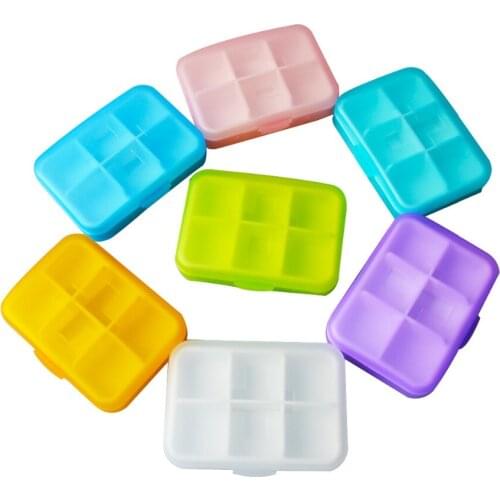 4Pcs/Pack 2 Row 6 Compartments Medicine Storage Organizer Container Case 6 Days Tablet Pill Holder Dispenser Medication Reminder