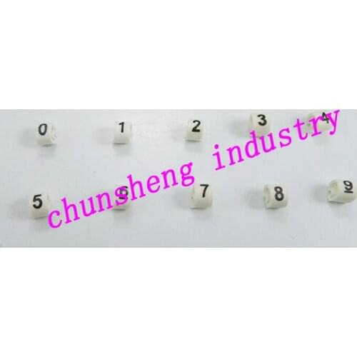 500pcs/box EC-2 4.0mm2 10 different number 0-9 cable marker white color set