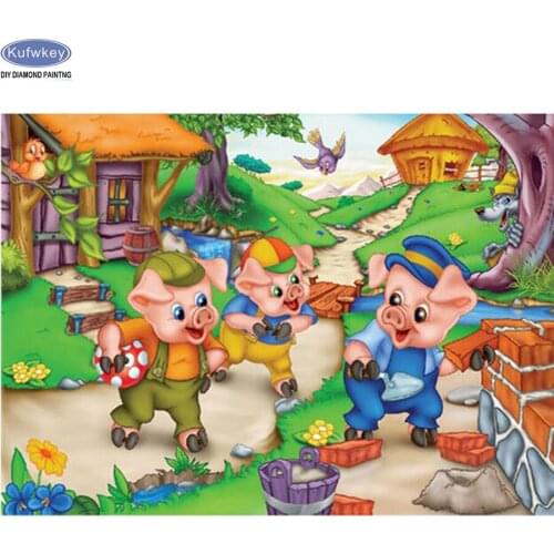 5d diy Diamond Painting Cross Stitch cartoon pigs full Square Diamond Embroidery Diamond Mosaic Needlework Patterns Rhinestone