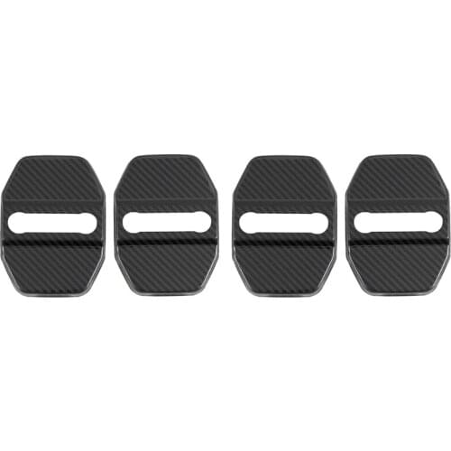 Car Styling 4Pcs Stainless Steel Carbon Fiber Interior Door Lock Buckle Cover Trim for Dodge Charger 2015-2020