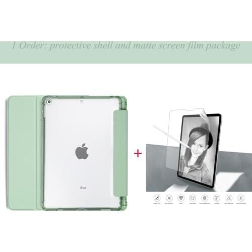 With Pen Slot Case For iPad M1 Pro Case Fad Cover 2020 Air 4 10.9 Case for iPad 9.7 6th With Matte Paper Film Set case for 2019