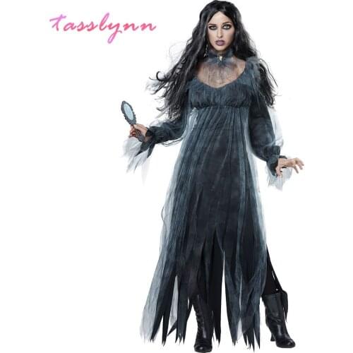 Horror Ghost Bridal Costume Halloween Costumes for Adult Tim Burtons Corpse Bride Women Dresses Zentai Costume Women