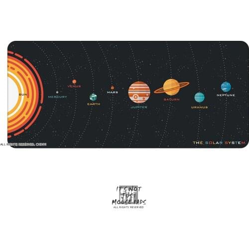Mechanical keyboard Mousepad Solar System Planet 900 400 4mm Stitched Edges /Rubber High quality soft outer space Universe SUN