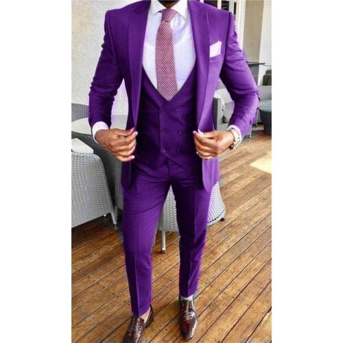 Handsome Groomsmen Peak Lapel Groom Tuxedos Mens Wedding Dress Man Jacket Blazer Prom Dinner (Jacket+Pants+Tie+Vest) A571
