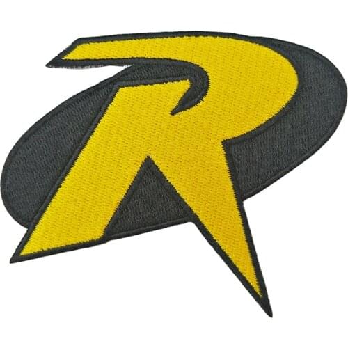 Movie ROBIN R Embroidered Yellow Cool Mini Patches Front Iron on Clothing for Motorcycle Bikers Jackets Vests Jeans Decoration