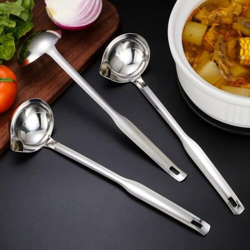 Stainless Steel Spoon Filter Long Handle Soup Oil Separator Kitchen Leak Spoon Filter Spoon Cooking Leak Spoon Kitchen Tools