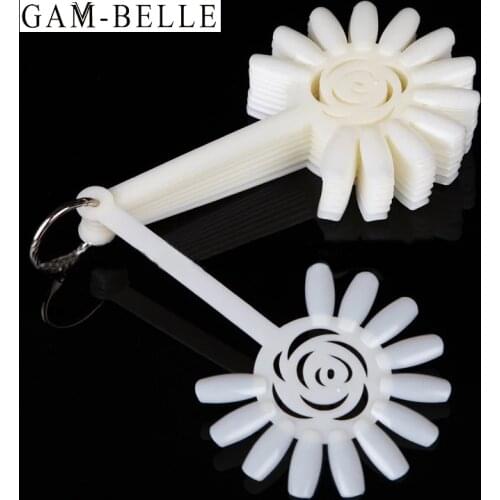 GAM-BELLE False Nail Tips Fan Shaped Color Palette Display Card Nail Polish Gel Practice Card Palette Nail Art Display Shelf
