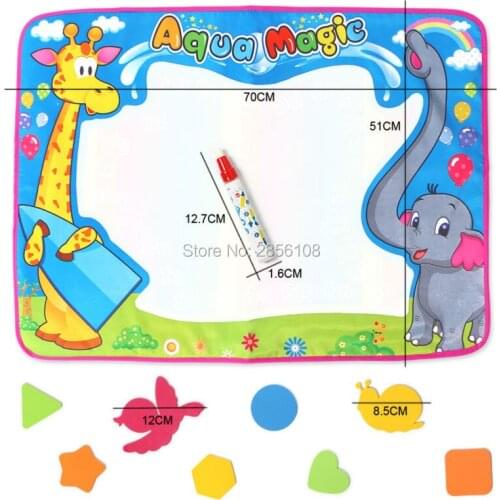 72x52cm Kids Water Drawing Painting Writing Toys Doodle aqua magnetic drawing board Magic Pens with 8Pcs model Educational Toys
