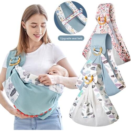 Baby Multifunctional Sling Wrap Carrier Dual Use Infant Nursing Towel Cover Fabric Cotton Floral Comfortable Breastfeeding