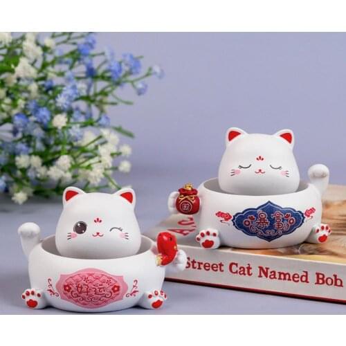 Lucky Cat Design Swing Head Display Model Car Desktop Decor Doll Home Office Decor DIY Home Decoration for Craft Ornaments