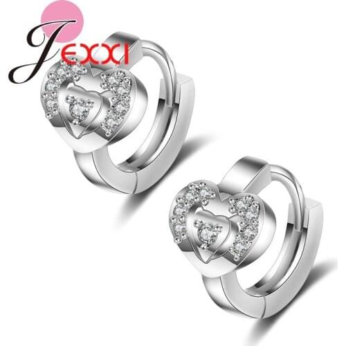 Fashion Crystal Shinning Heart Earrings For Women/Girls FAshion Jewelry Silverp Earring Free Shipping