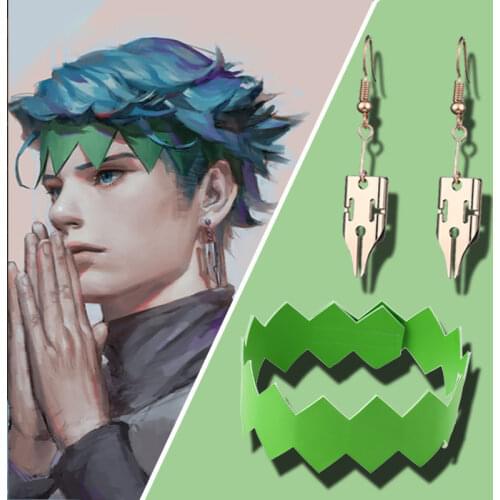 JoJos Bizarre Adventure Rohan Kishibe Cosplay Hairband Headband Headwear Decoration Prop Accessory Earring Ear Clip Hook