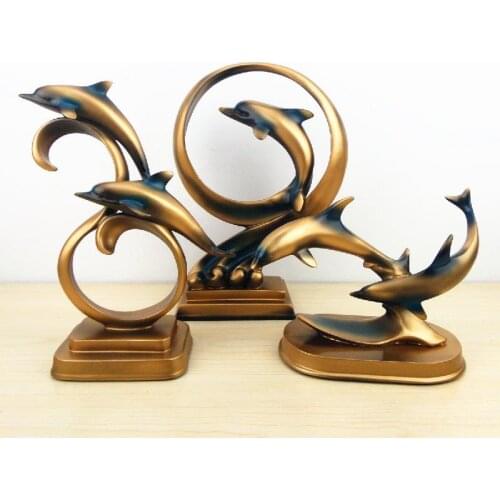 2021 New Nordic Style Resin Crafts Dolphin Living Room Bedroom Entrance Creative Home Decoration Ornaments