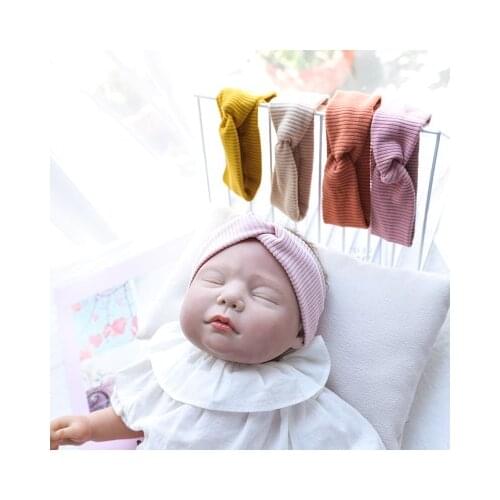 Solid Color Baby Headband Autumn Winter Girls Kids Twist Knot Hair Band Knit Cotton Elastic Baby Girl Headbands Hair Accessories