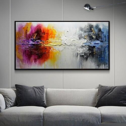 Hand Painted Landscape Abstract Painting Modern Style Wall Art Canvas Painting Acrylic Paints For Home Wall Decoration No Frame