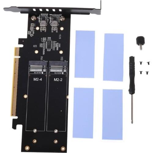 M.2 X16 to 4X NVME PCIE3.0 GEN3 RAID Card PCI-E VROC CARD RAID NVMEx4 Adapter