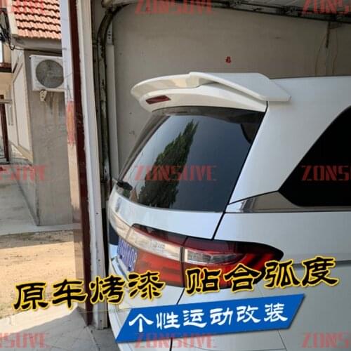 Use For Honda Odyssey 2015-2019 Year Roof Spoiler ABS Plastic Carbon Fiber Look Rear Trunk Wing Body Kit Accessories