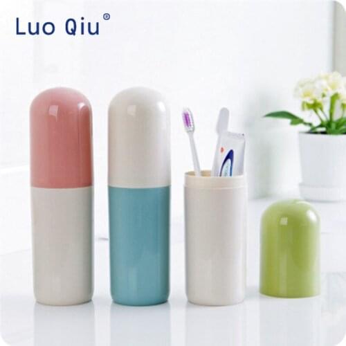 Portable travel toothbrush box wash toothbrush cartridge creative color tape cover toothpaste toothbrush bucket storage box