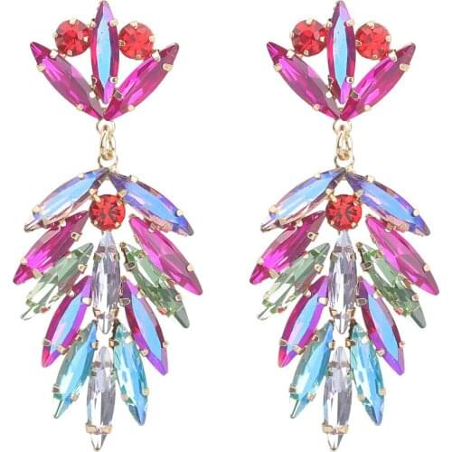 Multicolors Resin Rhinestone Drop Dangle Earings For Women Fashion Jewelry Magnifique Daily Collection Earrings Accessories