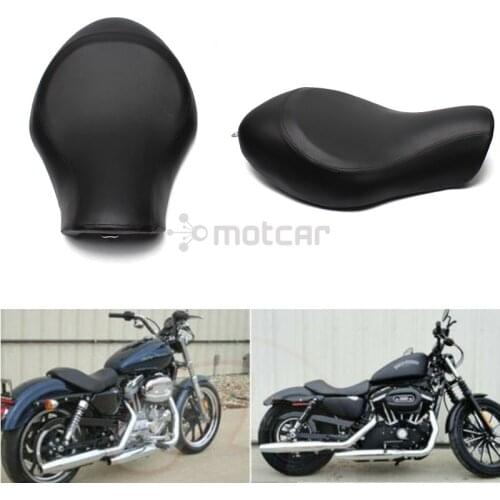 Motorcycle Black PU Leather Wide Rider Driver Seat Solo Seat For Harley Iron Sportster XL 883 XL883N XL 1200 Custom 2004-2015