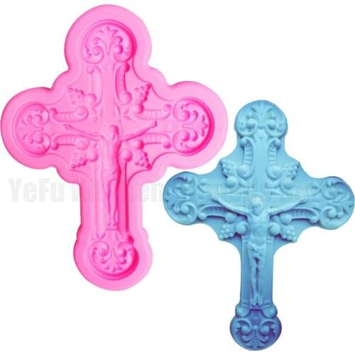 Cross Shape Jesus Silicone Mold, Jelly, Chocolate, Soap ,Cake Decorating tools DIY Kitchenware ,Bakeware T1042