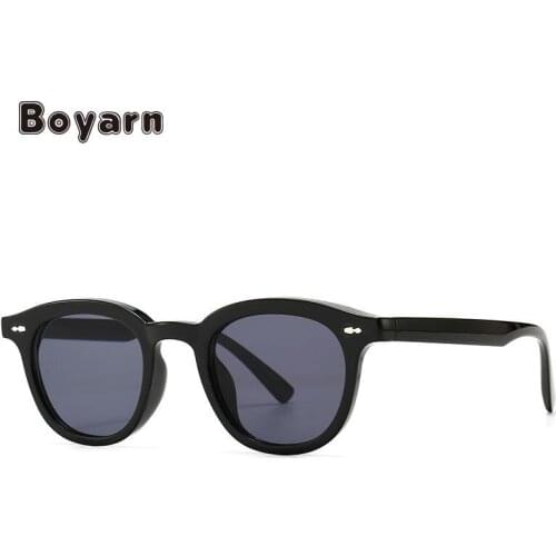 Boyarn Brand Designer Round Sunglasses For Women Men Small Frame Sun Glasses UV400 Rivet Eyewear Oculos De Sol Shades