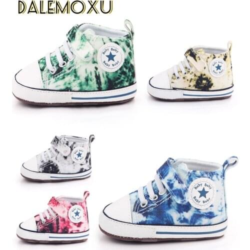Tie Dye Upper Baby Shoes Baby Summer Shoes Newborn Baby Girl Boys Causal Canvas Sneakers Soft Sole Crib Toddlers Sports Shoes