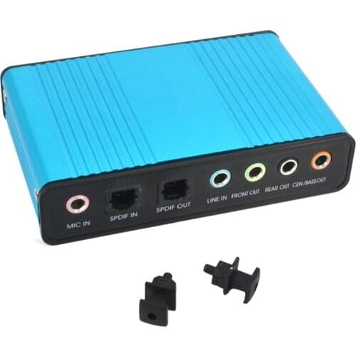 External USB 2.0 Sound Card 6 Channel 5.1 Audio Card Converter Adapter CM6206 Chipset Audio Adapter for PC Laptop