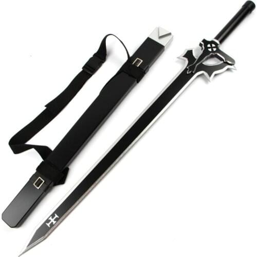 [Funny] 106cm Cosplay sword Art Online SAO 1:1 Asuna weapon Kirigaya Kazuto Elucidator/Dark Repulser wooden Sword Costume party