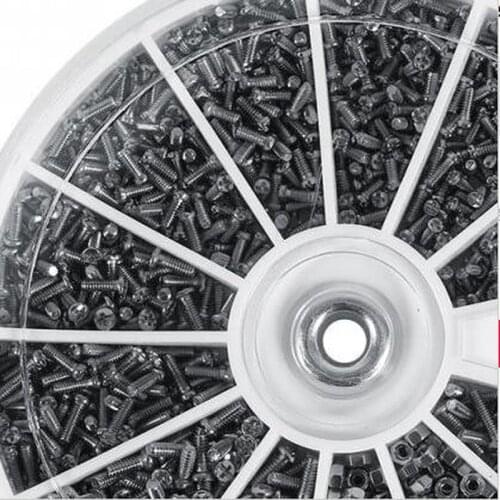 1Box (600pcs) 12 Kinds of Small Screws Nuts Assortment Kit M1 M1.2 M1.4 M1.6 screw for Watches Glassess Repair Tools tornillos
