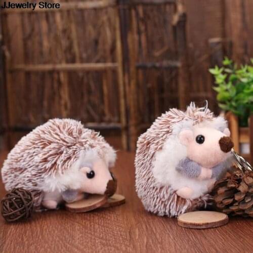 1PC 10cm Cute Hedgehog Plush Keychain Creative Anime Bag Pendant Plush Key Ring Pendant