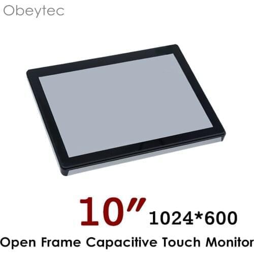 10.1" PCAP touch screen monitor with VGA DVI HDMI, 1024*600, 200 nits,OB-OPM-101, support customize