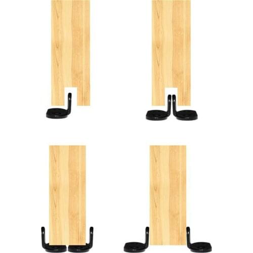 2pcs Black Floor Guide Roller Wall Mount Bottom Stay Sliding Barn Door Hardware