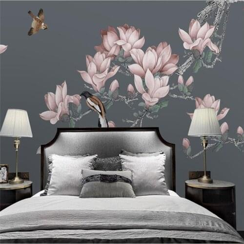 Beibehang custom papel de parede 3D Magnolia Flower Bird Mural bedroom Backdrop wall 3d wallpaper for Walls Asheran Fragrance